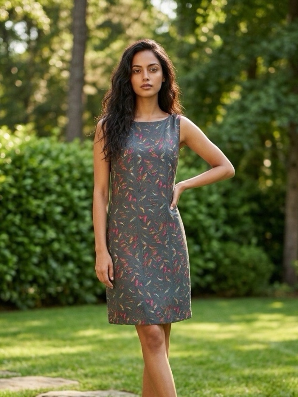 Kimchi Blue Urban Outfitters Bird Print Open Back Shift Mini Dress Medium